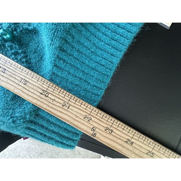 NEW Nanette Lepore Small Women Pullover Pearl Sweater In Deep Lake Cropped 2-12 - Picture 9 of 11